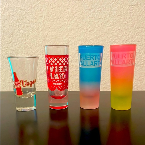 4 Double Shot Glasses - Picture 1 of 1